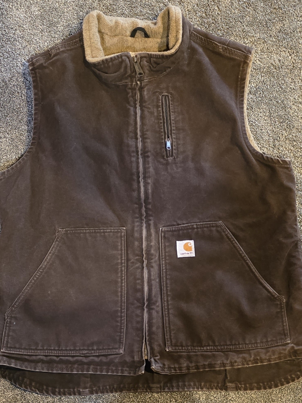 Carhartt Vest Sherpa Lined Women's XL Dark Brown Full Zipper Jacket WV001 DKB